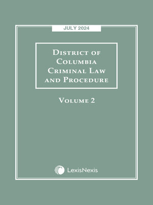 cover image of District of Columbia Criminal Law and Procedure